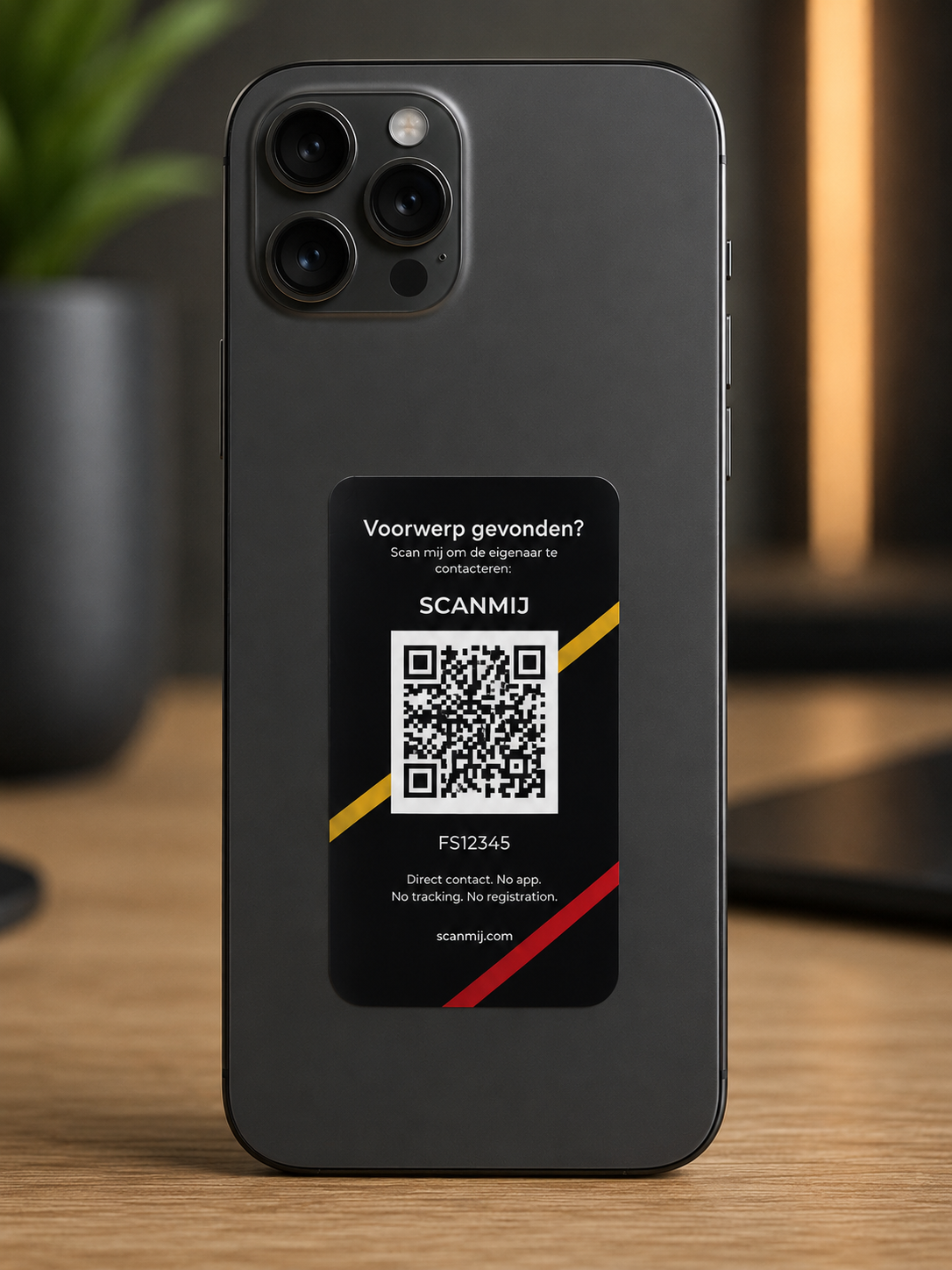 SCANMIJ QR-sticker op een smartphone